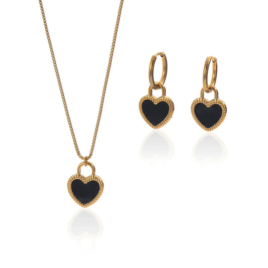 Lxalry 18K Gold Heart Set